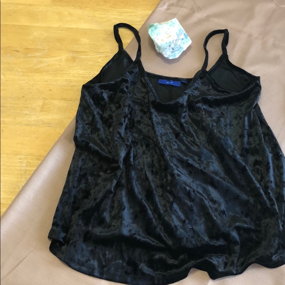 Velvet, flowy tank top.